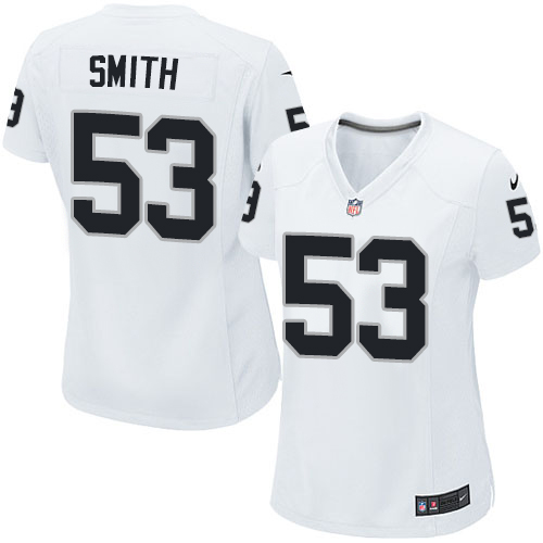 Women's Elite Malcolm Smith Nike Jersey White Road - #53 NFL Oakland Raiders